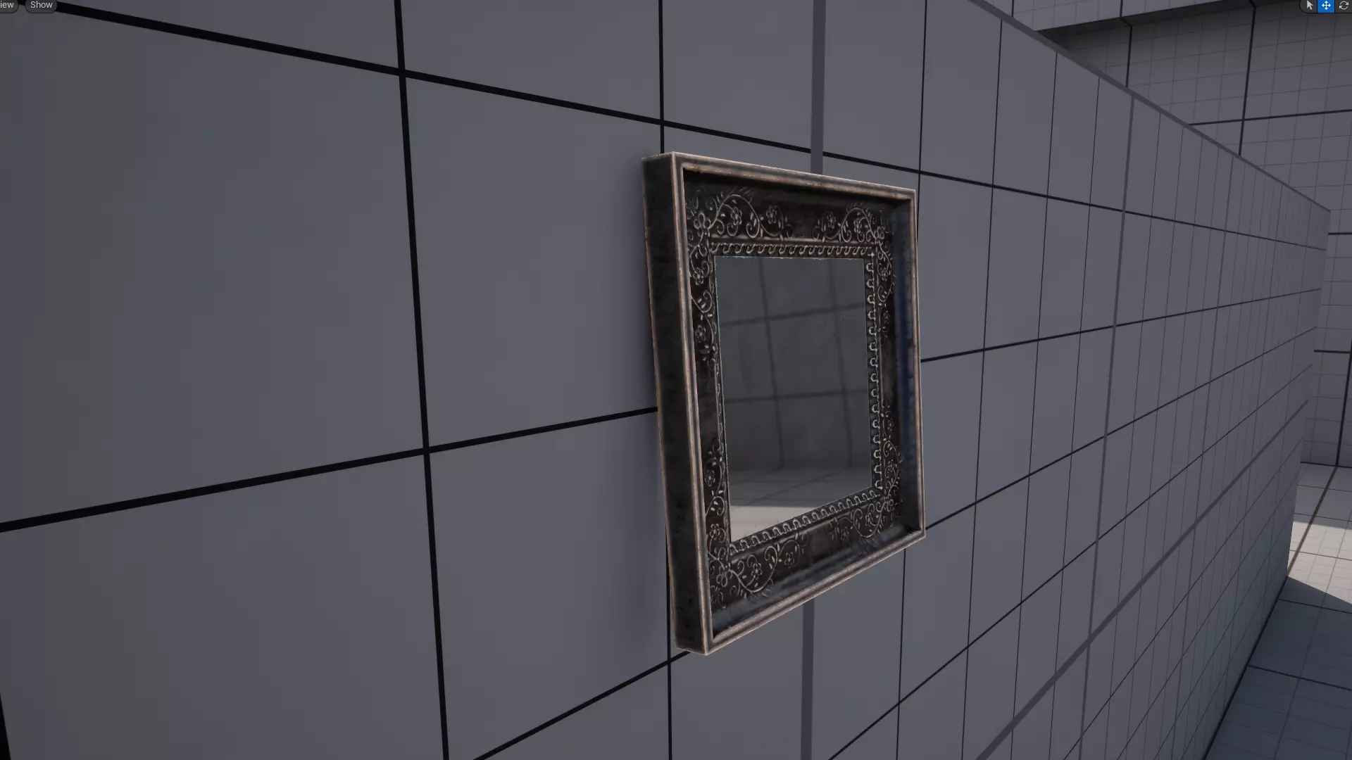 Small Wall Mirror Low-poly 3D model_16