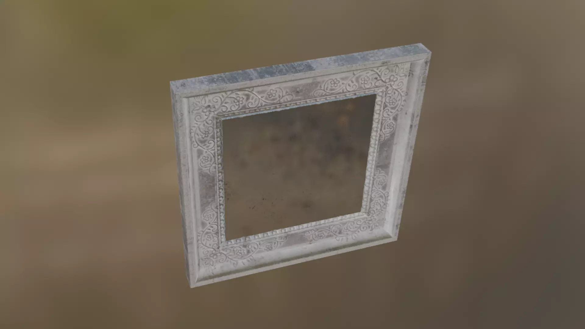 Small Wall Mirror Low-poly 3D model_11