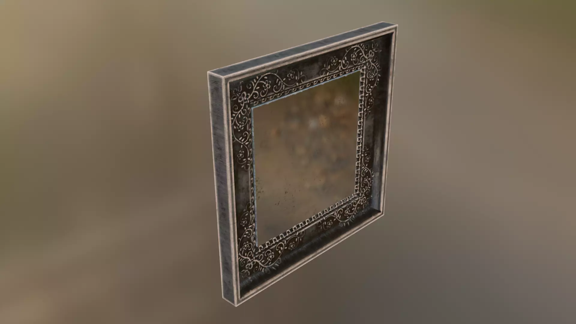 Small Wall Mirror Low-poly 3D model_4