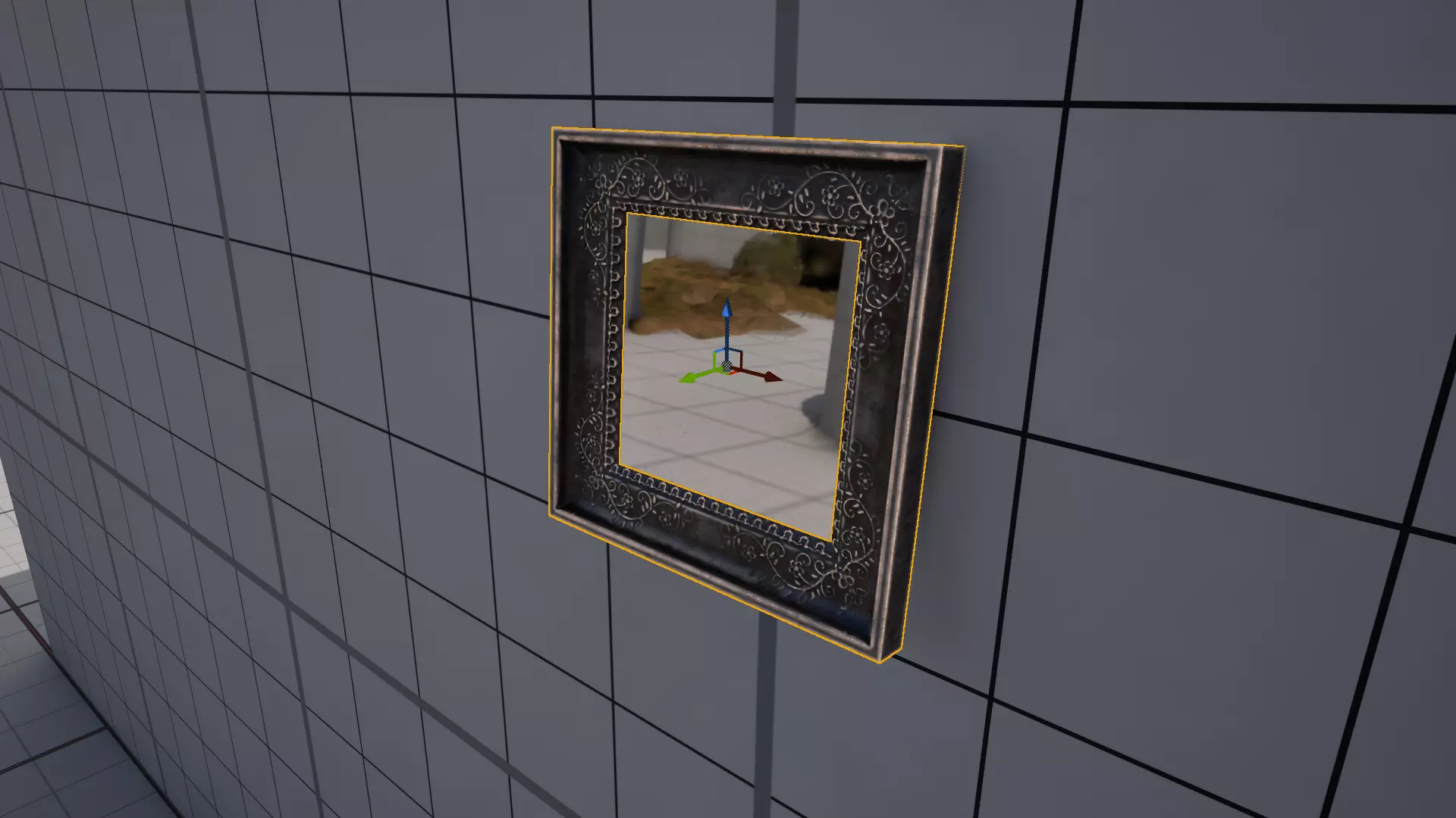 Small Wall Mirror Low-poly 3D model_12