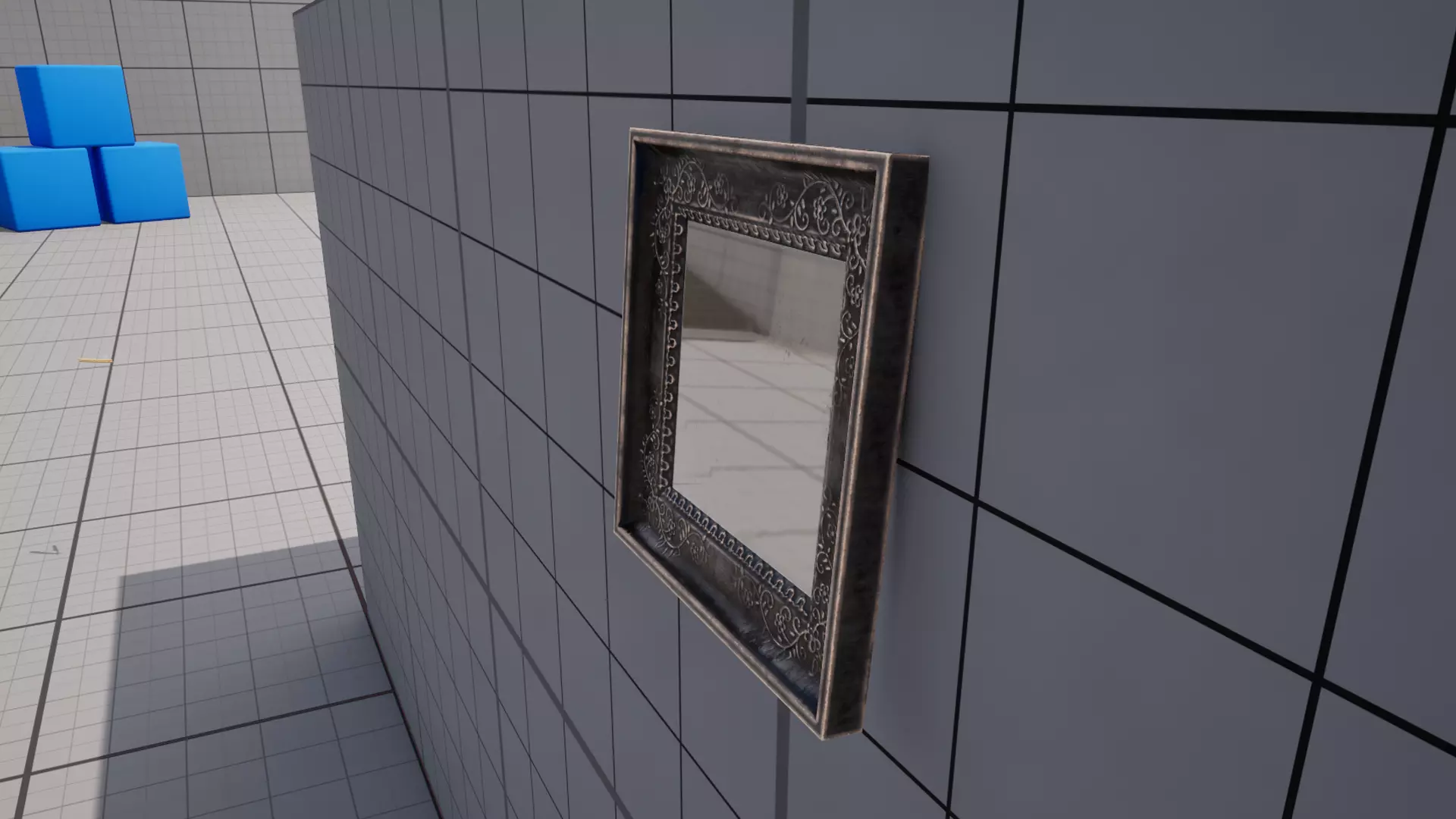 Small Wall Mirror Low-poly 3D model_15