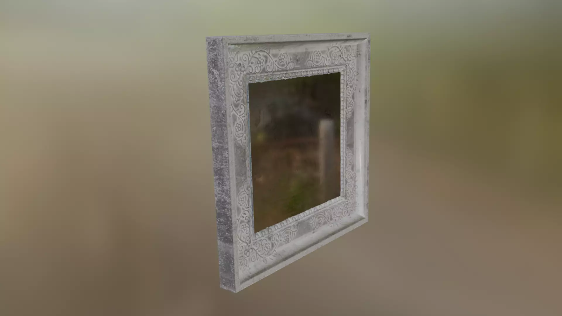 Small Wall Mirror Low-poly 3D model_9