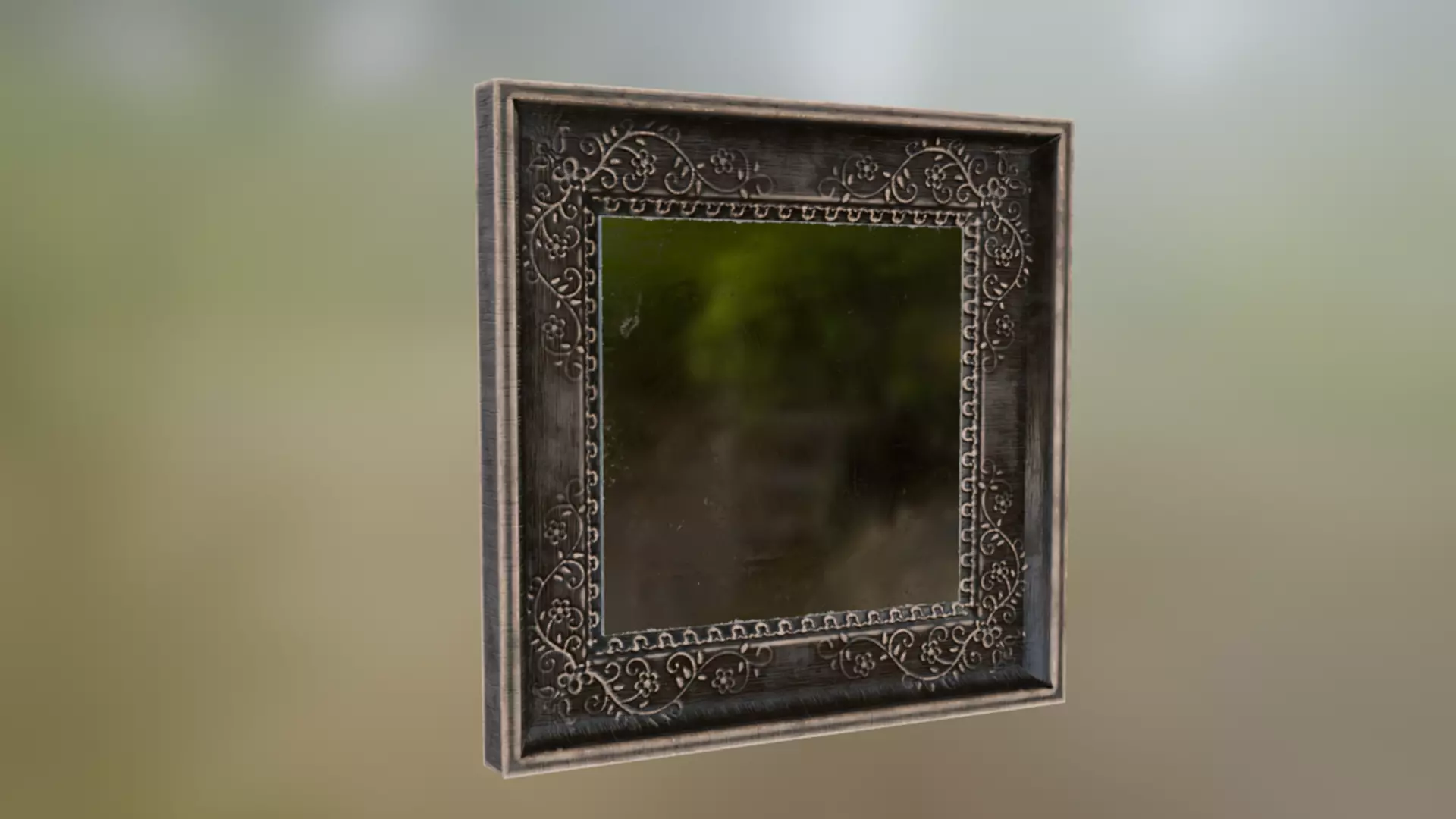 Small Wall Mirror Low-poly 3D model_20