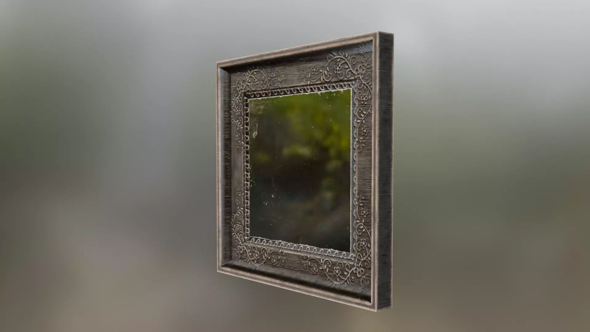 Small Wall Mirror Low-poly 3D model_2