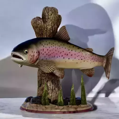 rainbow trout  detailed texture for 3d printing 3D print model