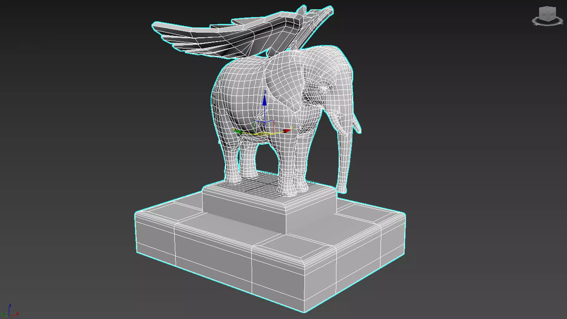 Elephant Statue Low Poly 3d Model Low-poly 3D model_5