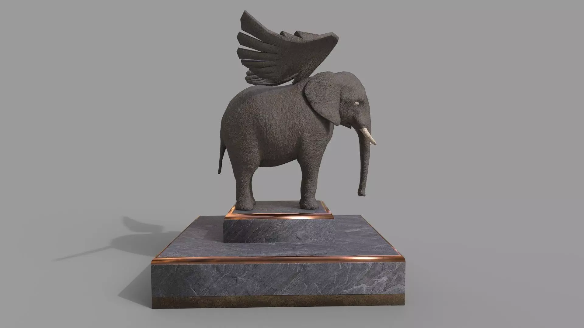 Elephant Statue Low Poly 3d Model Low-poly 3D model_4