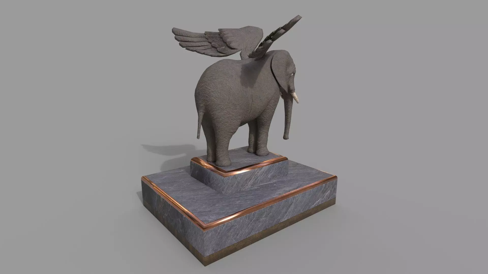 Elephant Statue Low Poly 3d Model Low-poly 3D model_3