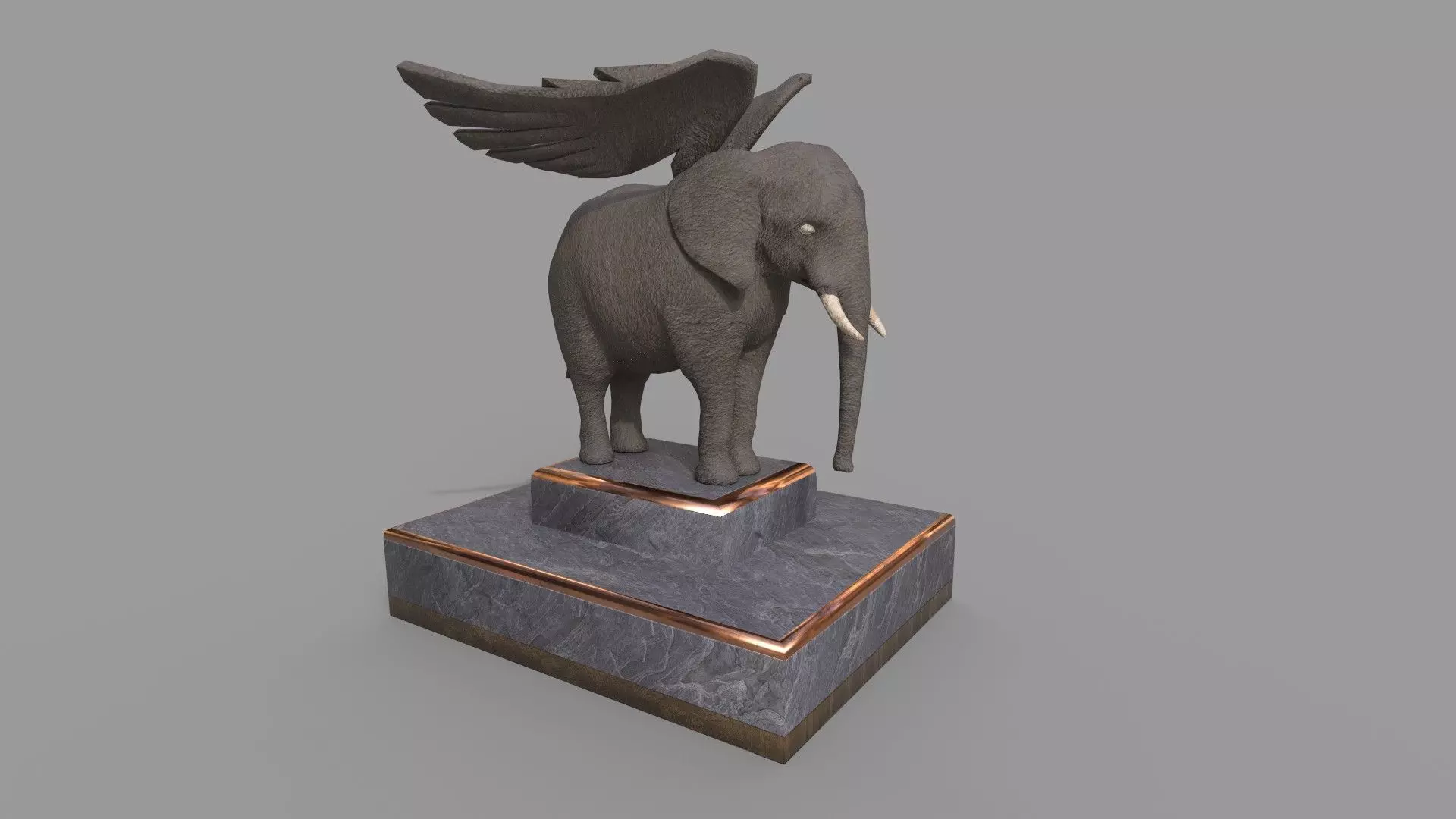 Elephant Statue Low Poly 3d Model Low-poly 3D model_0