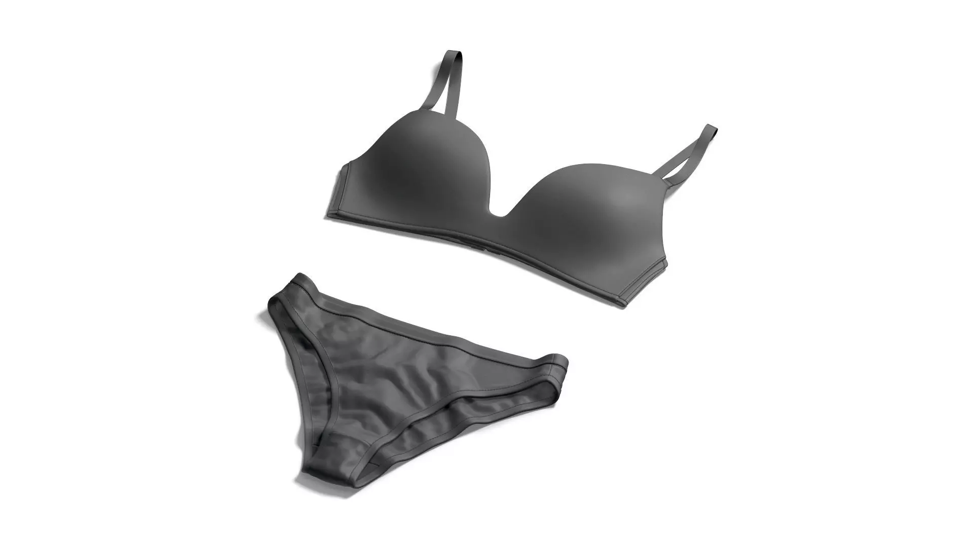 Womens Lingerie Black Set - bikini slip pants with brassiere 3D model