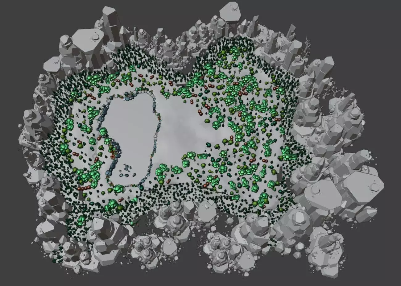 Lake Low-Poly 3D Environment  Low-poly 3D model_3