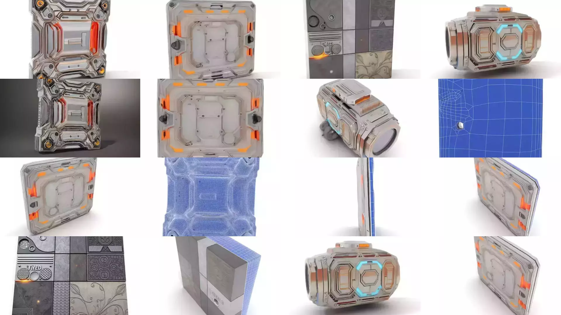 Futuristic Floor Tiles Pack 3D Model Collection_25