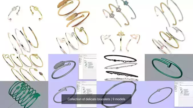Collection of delicate bracelets