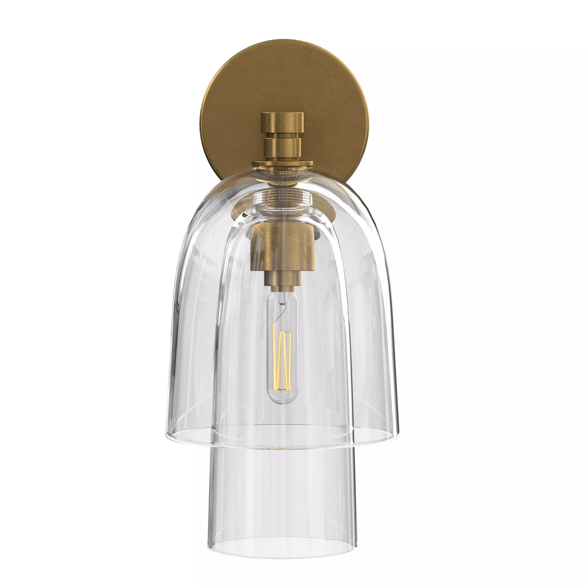 Blom Clear Glass Flute Sconce 3D model_2