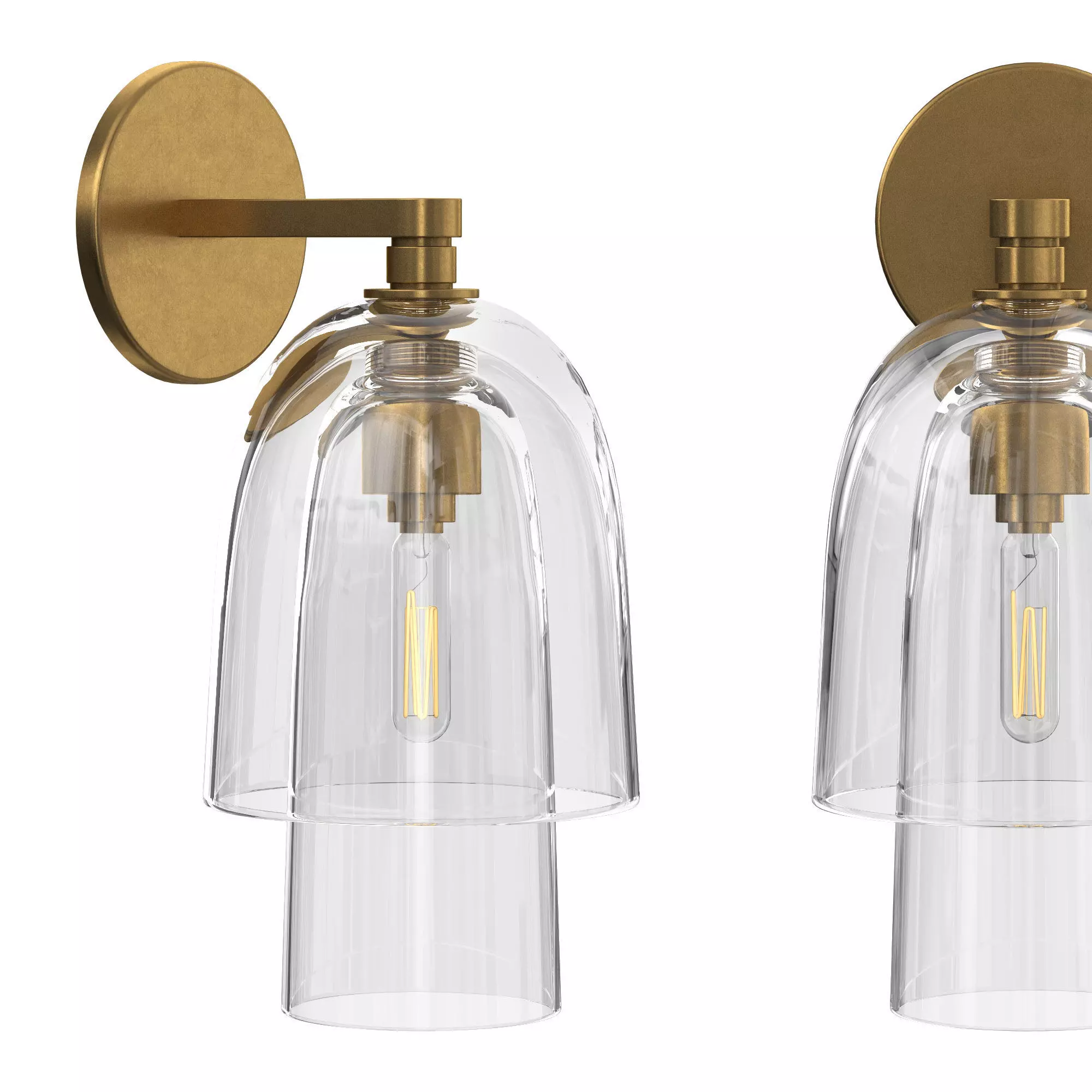 Blom Clear Glass Flute Sconce 3D model_0