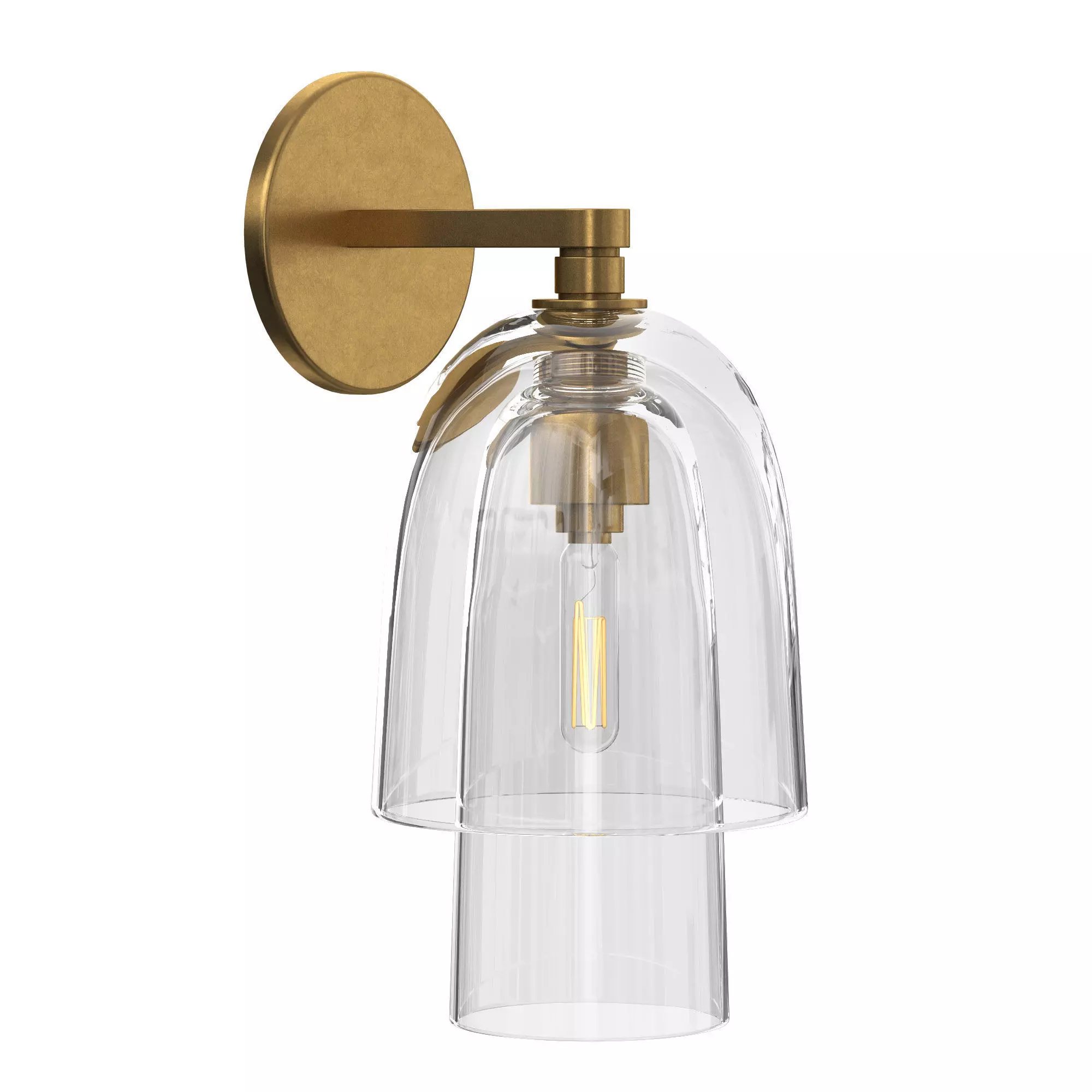 Blom Clear Glass Flute Sconce 3D model_1