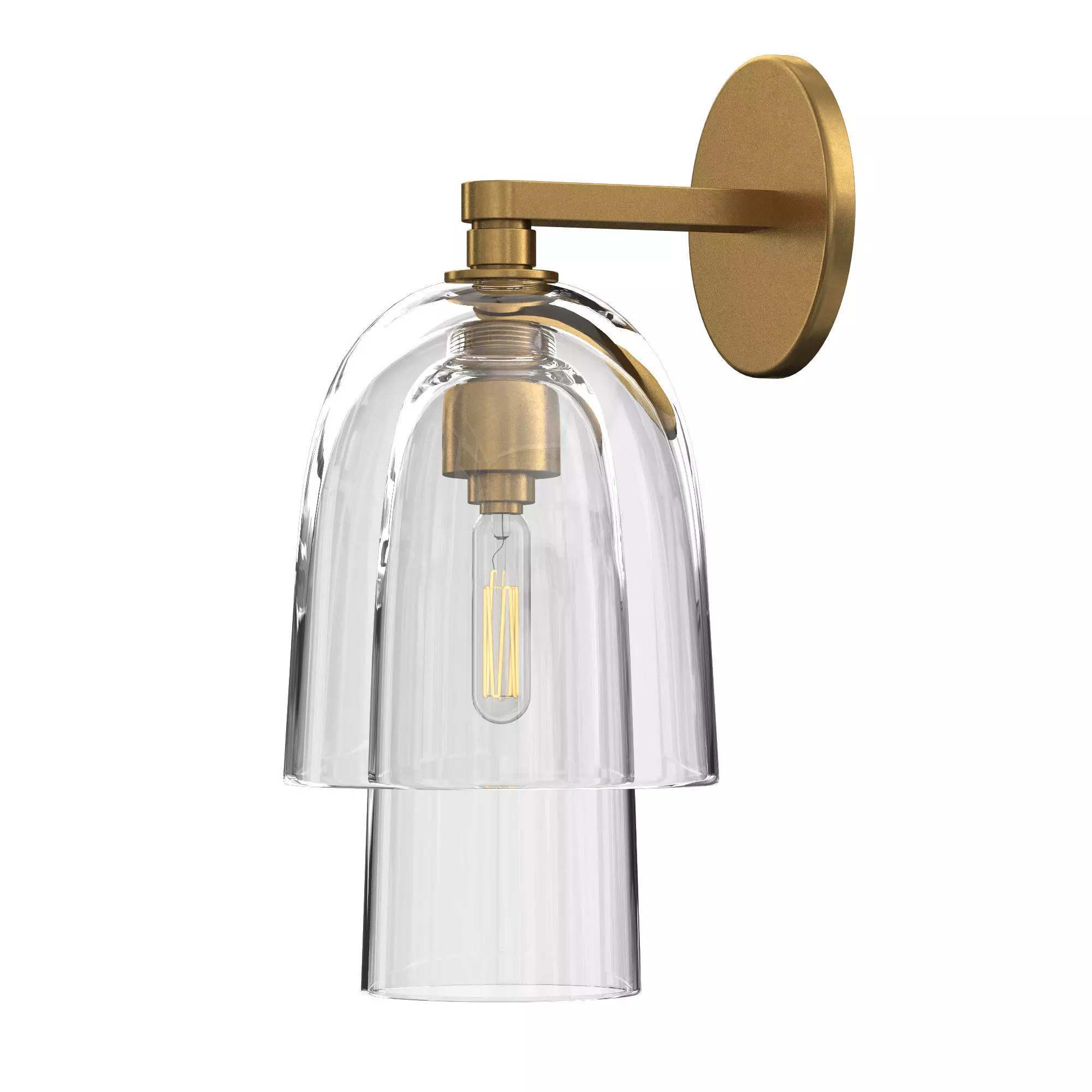 Blom Clear Glass Flute Sconce 3D model_3