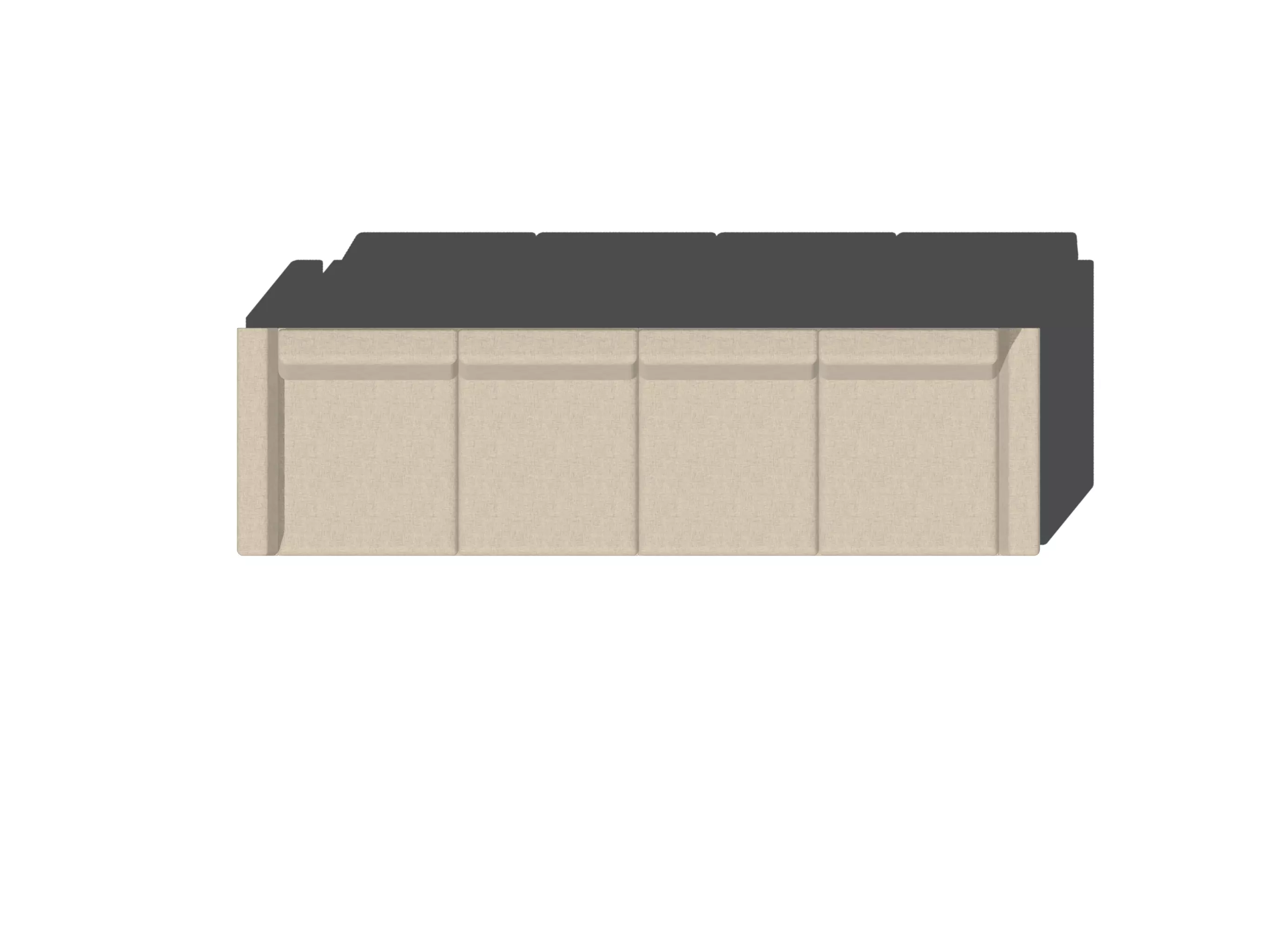 Modern 4 Seat Fabric Sofa High Quality 3D Model Free low-poly 3D model_3