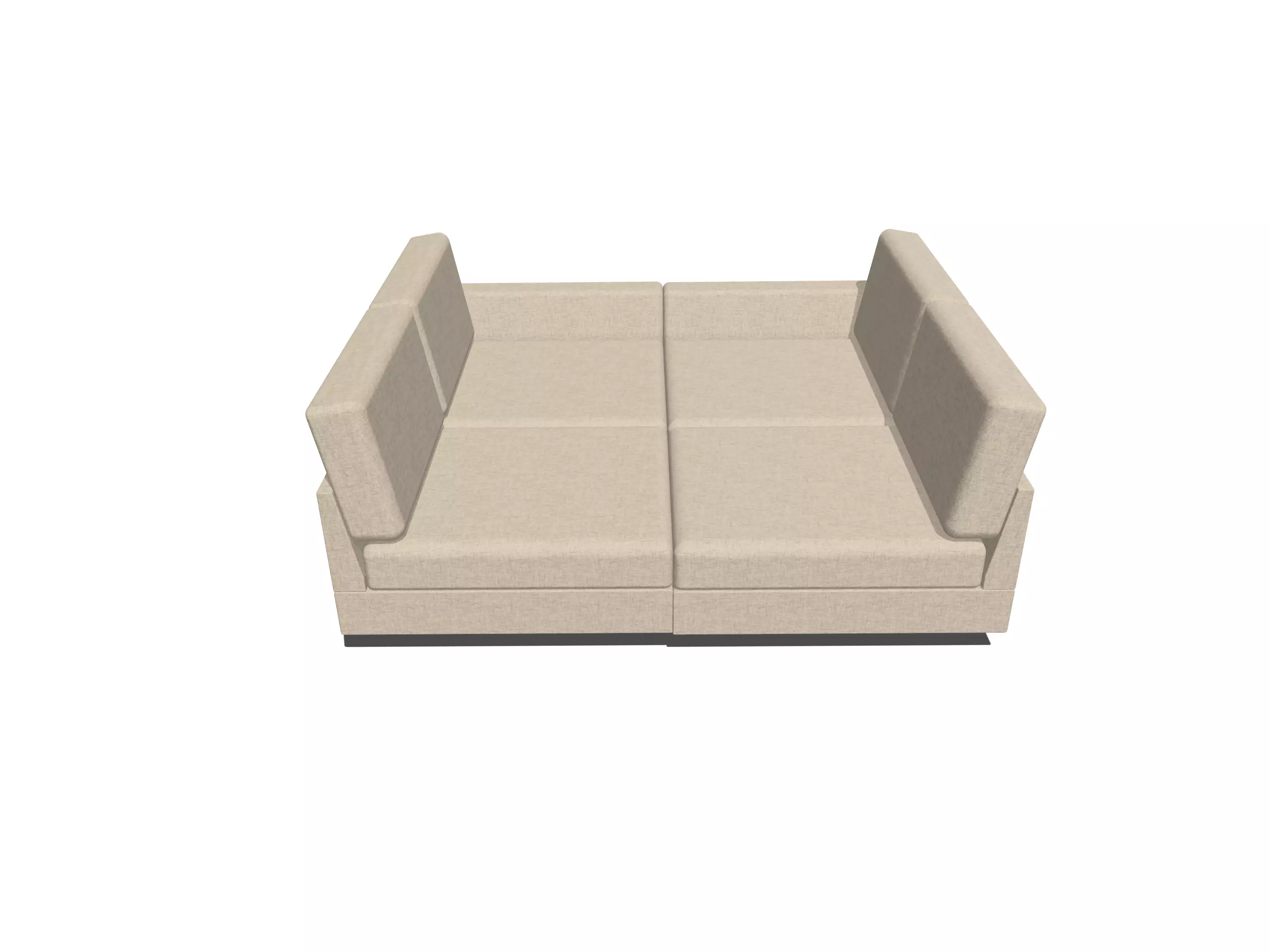 Modern 4 Seat Fabric Sofa High Quality 3D Model Free low-poly 3D model_7