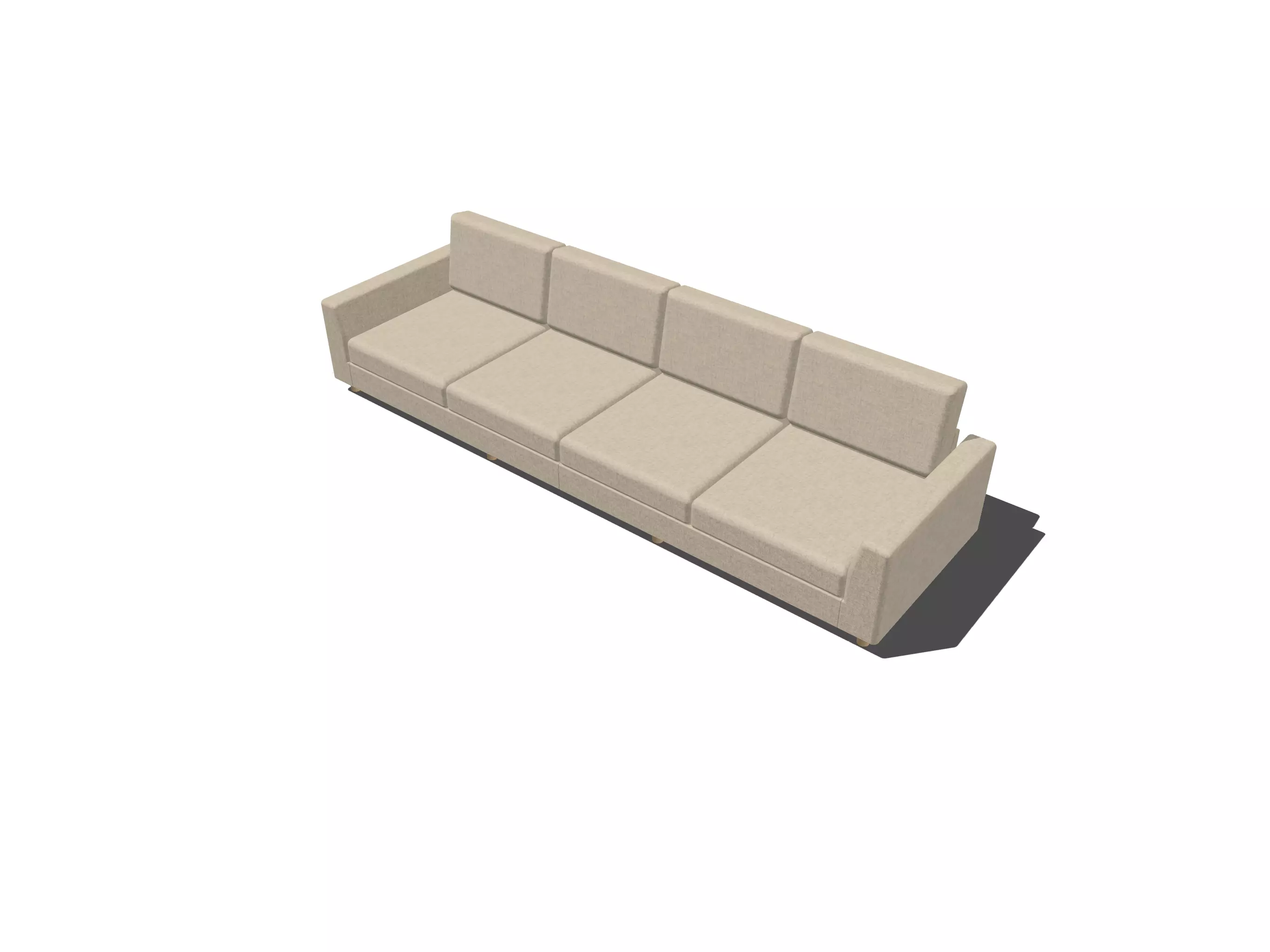 Modern 4 Seat Fabric Sofa High Quality 3D Model Free low-poly 3D model_1