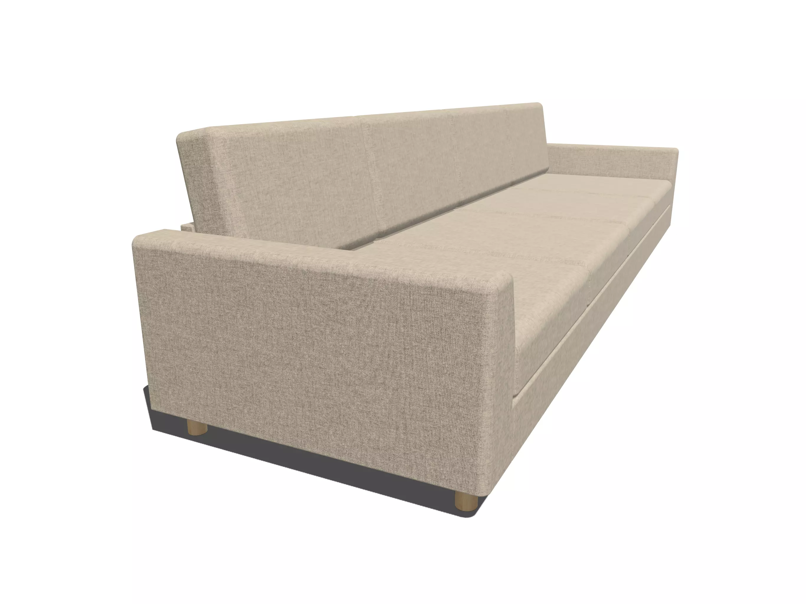 Modern 4 Seat Fabric Sofa High Quality 3D Model Free low-poly 3D model_5