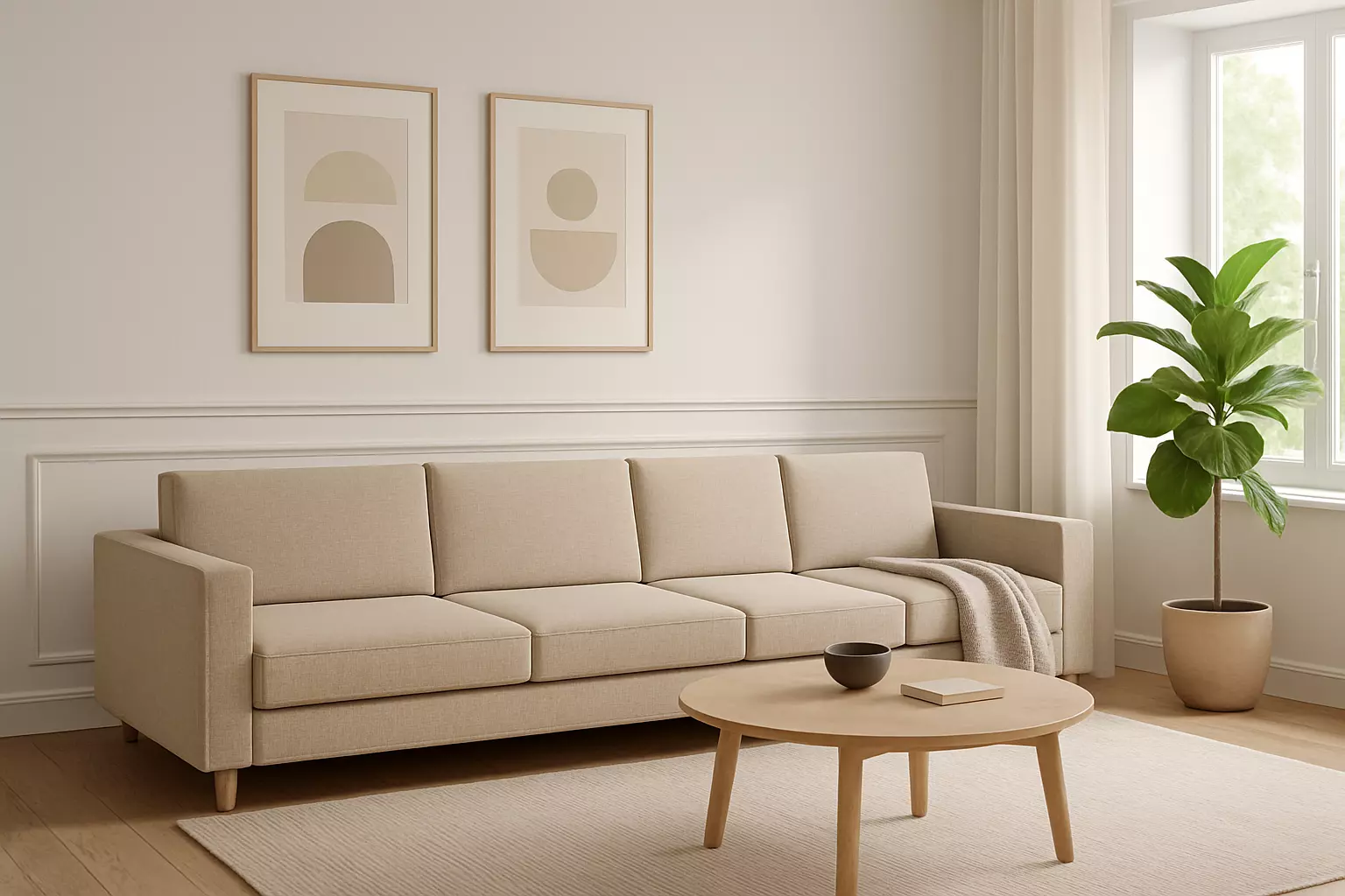 Modern 4 Seat Fabric Sofa High Quality 3D Model Free low-poly 3D model_8