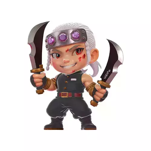 Tengen Uzui Twin Blade Ninja Figurine Demon Slayer 3D print model