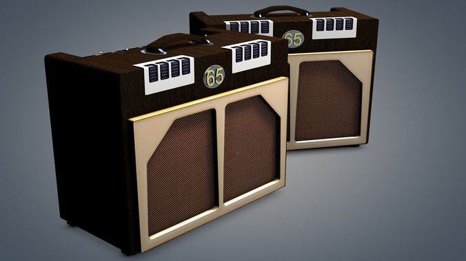 65 amp guitar amp Low-poly 3D model