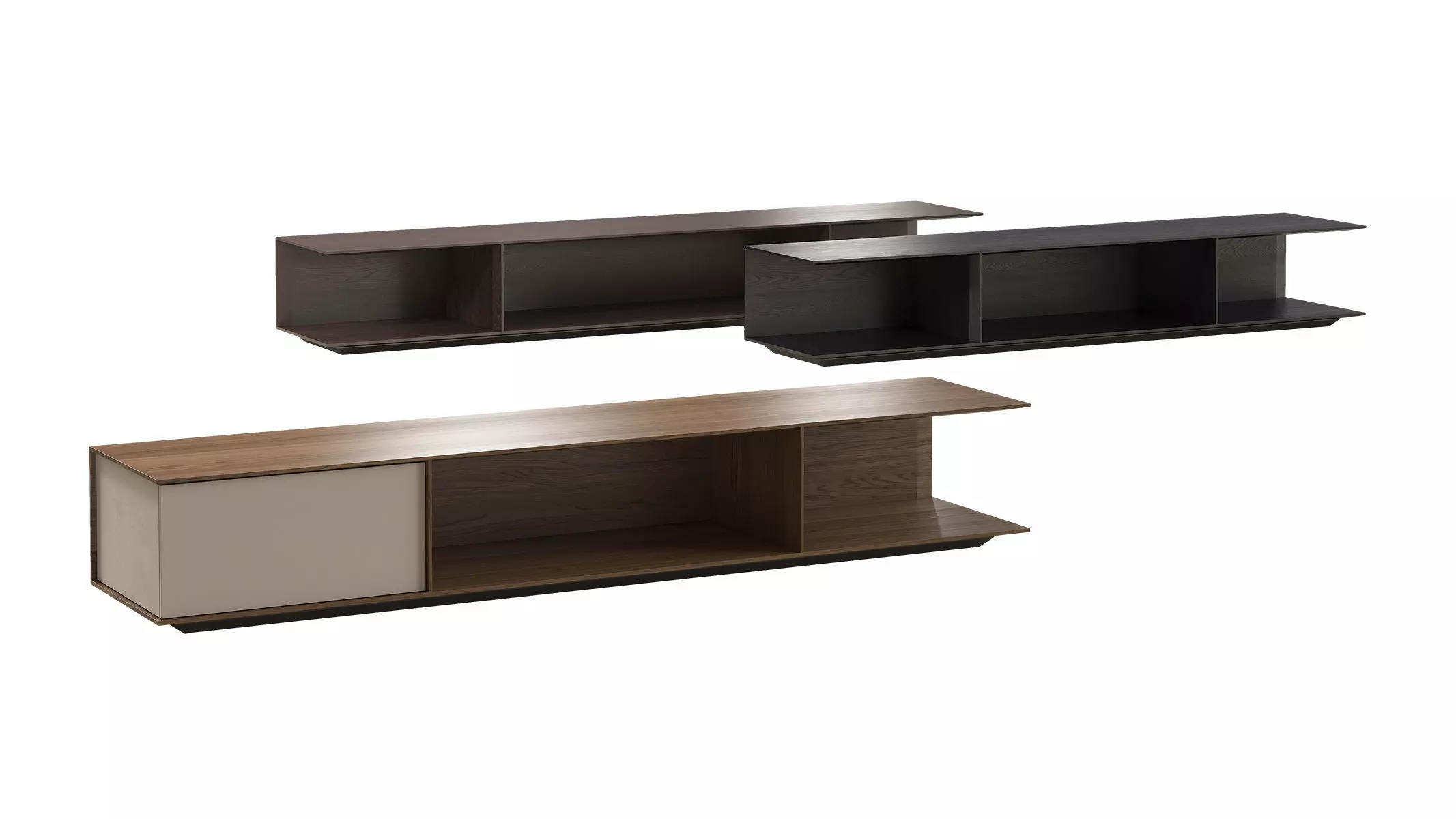 Poliform Westside Behind Sofa Coffee Tables 3D model_6