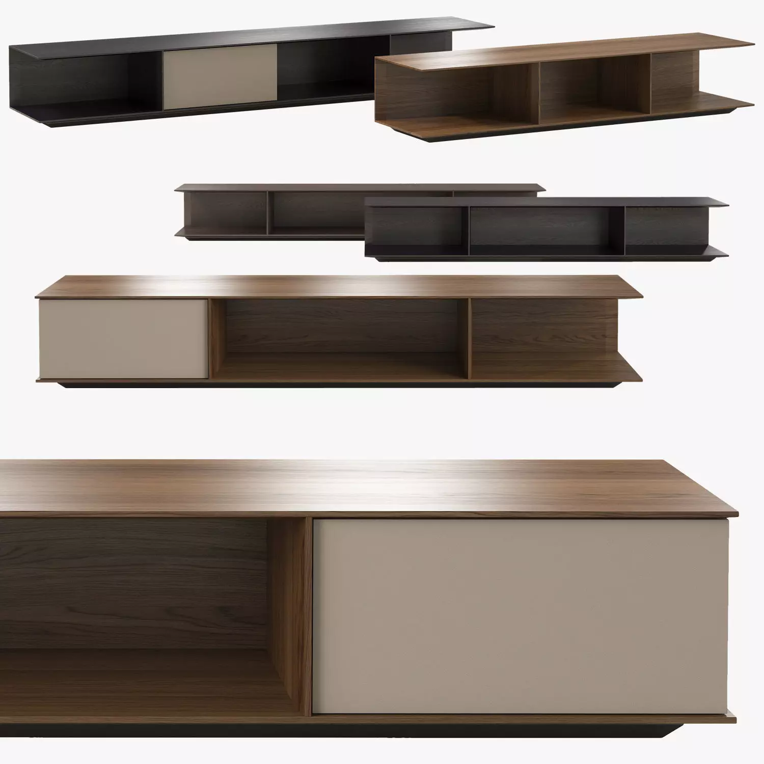 Poliform Westside Behind Sofa Coffee Tables 3D model_1