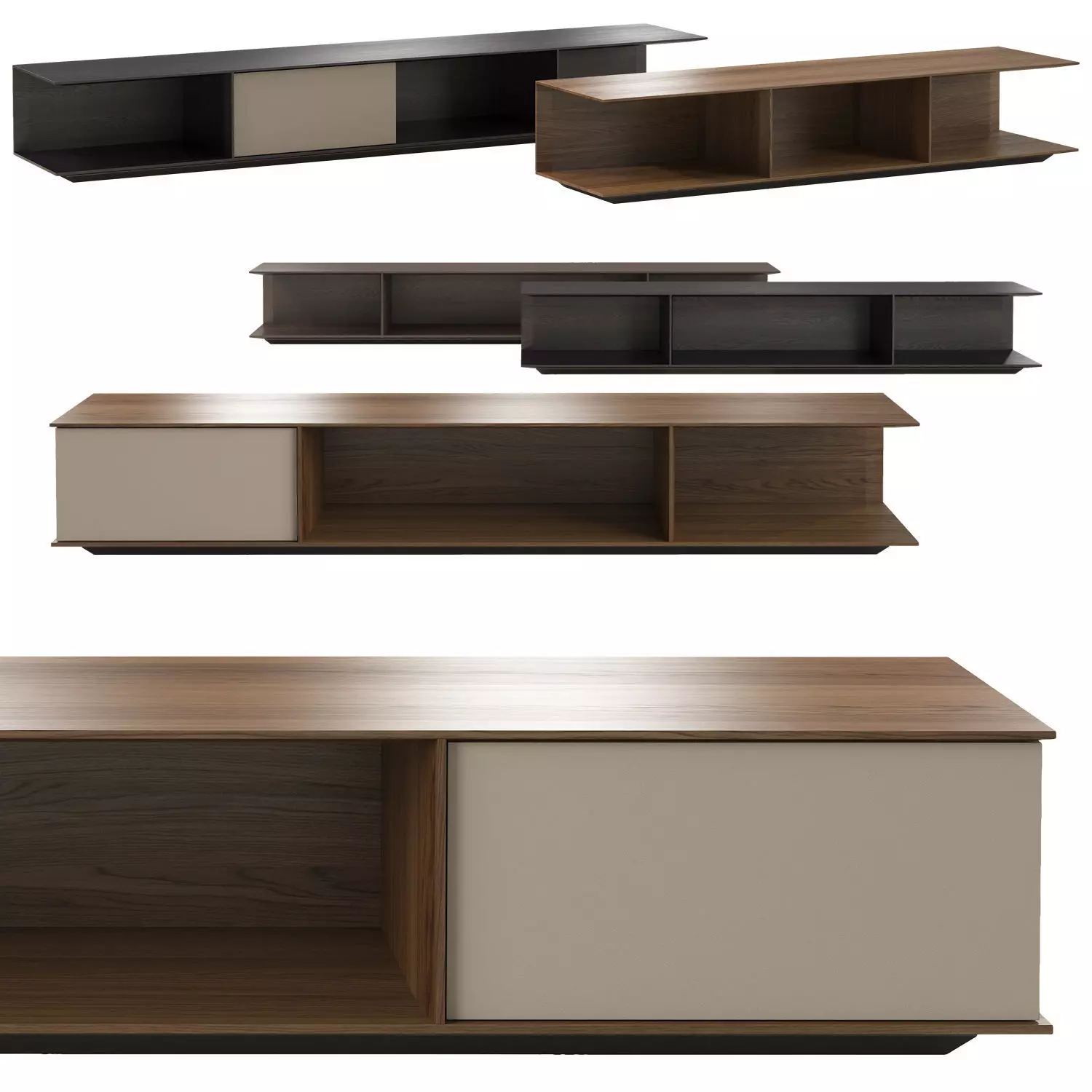 Poliform Westside Behind Sofa Coffee Tables 3D model_0