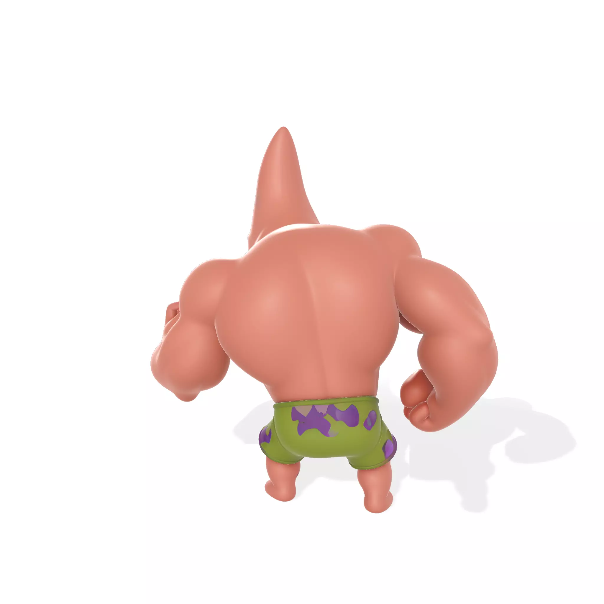 Angry Muscle Patrick Star Strong Funny Character 3D print model_2