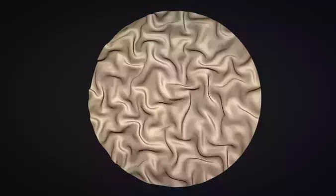 Drapery Sculptures Circle Wall Art Panel 3D print model