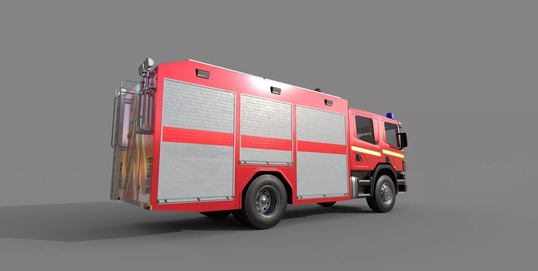 Fire Vehicle Low-poly 3D model_4
