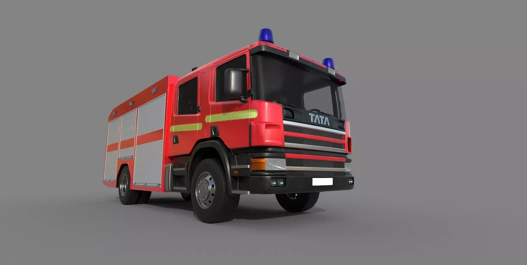Fire Vehicle Low-poly 3D model_2
