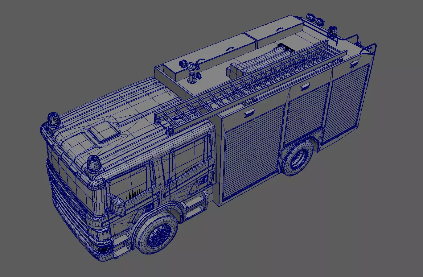 Fire Vehicle Low-poly 3D model_8