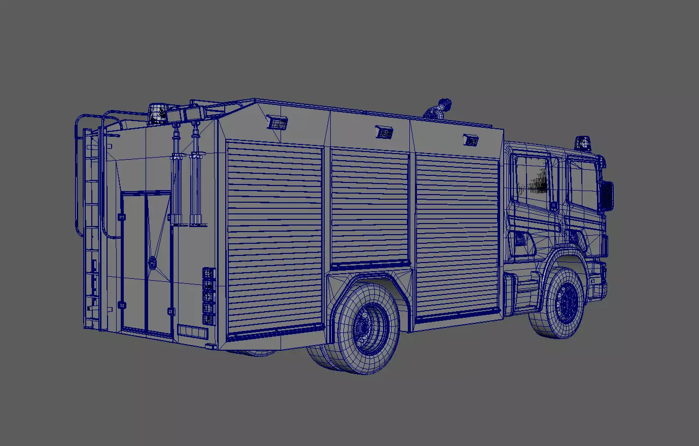 Fire Vehicle Low-poly 3D model_7