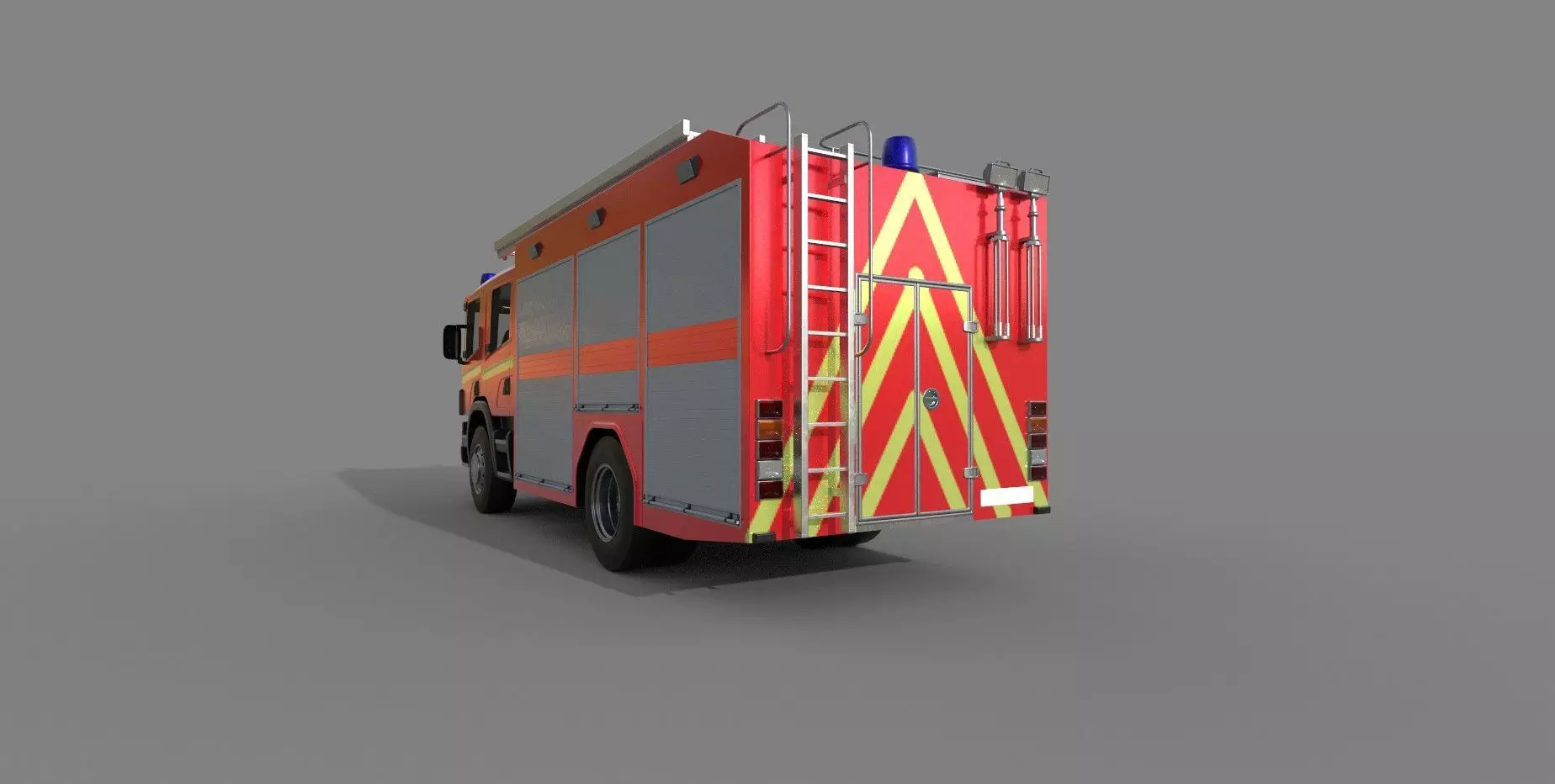Fire Vehicle Low-poly 3D model_1