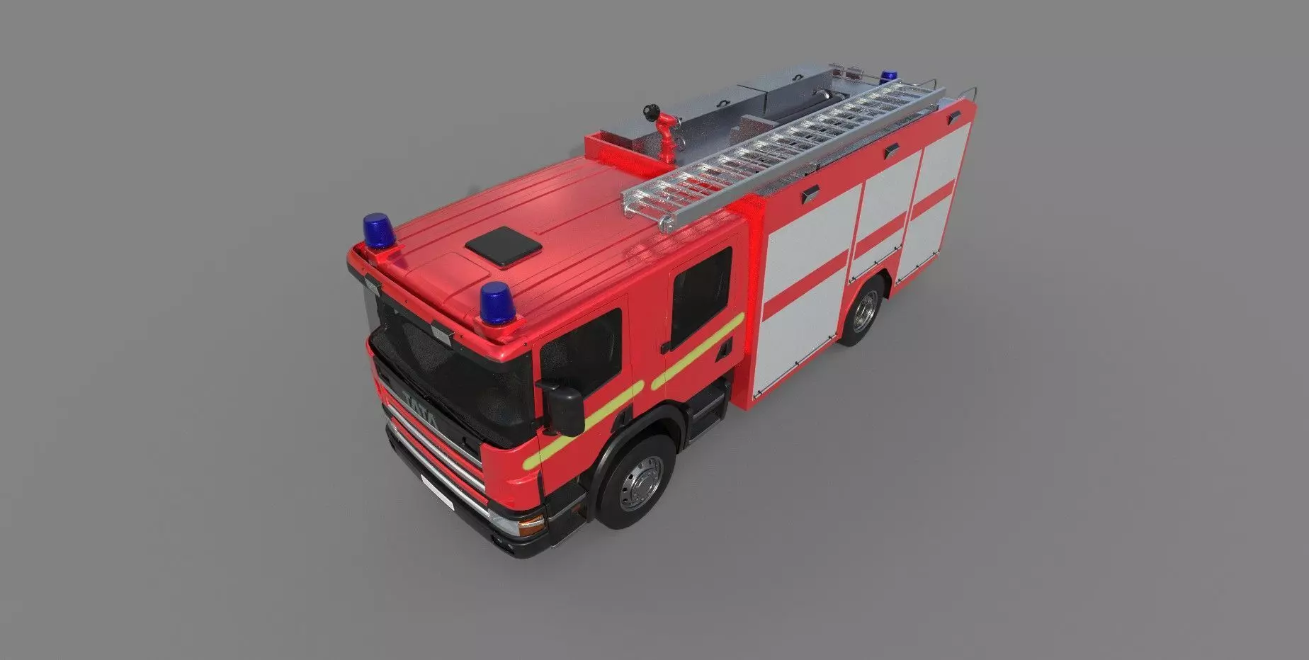 Fire Vehicle Low-poly 3D model_3