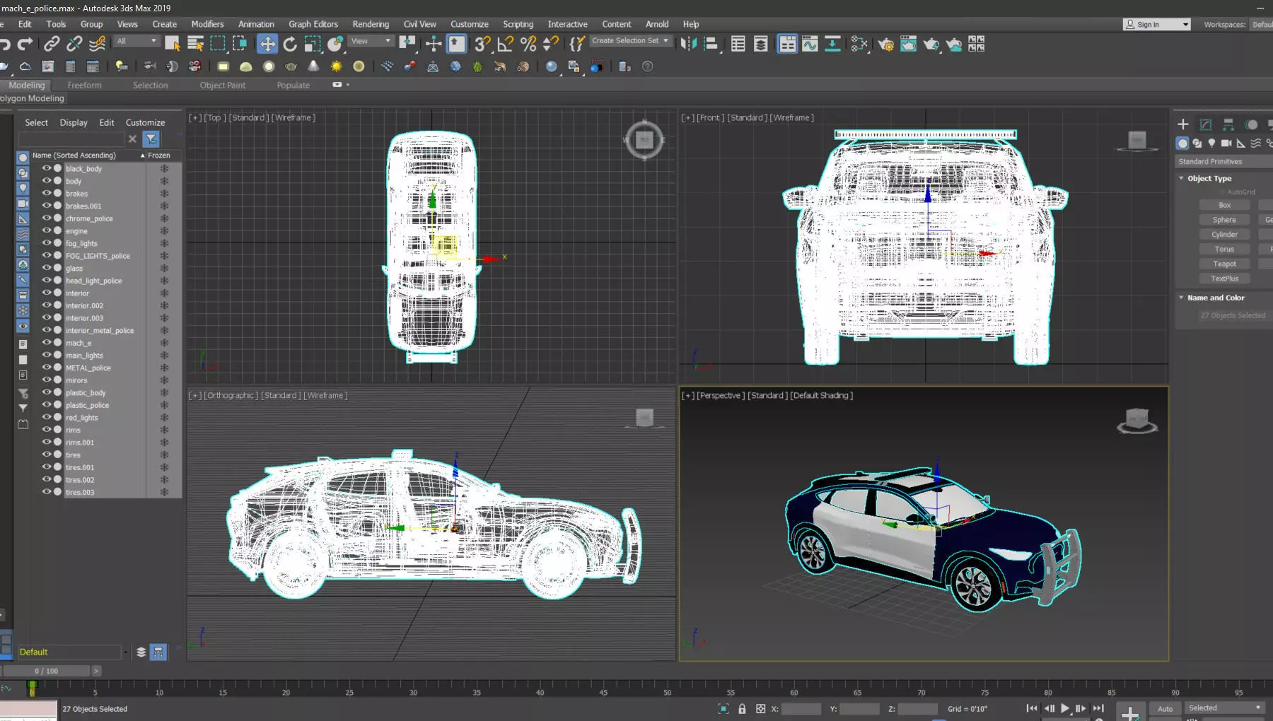 Police Interceptor SUV midpoly 3D model_14