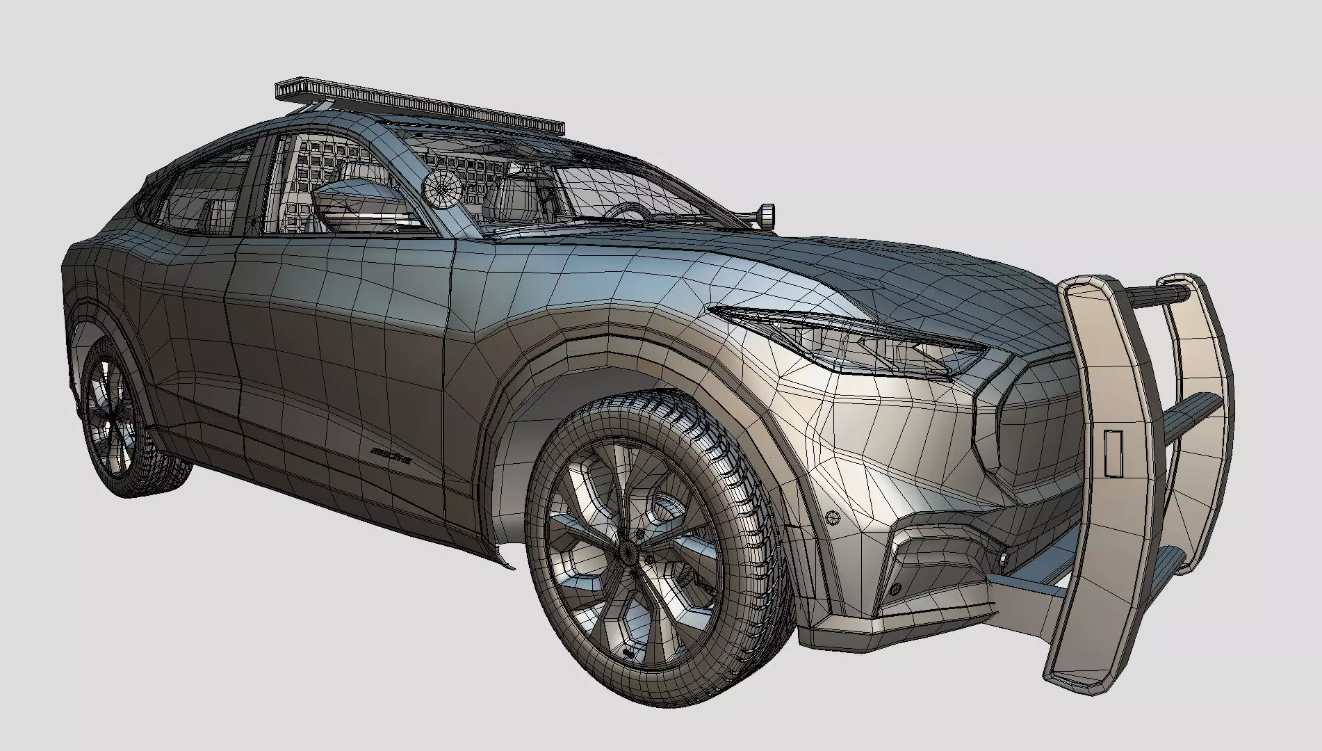 Police Interceptor SUV midpoly 3D model_15