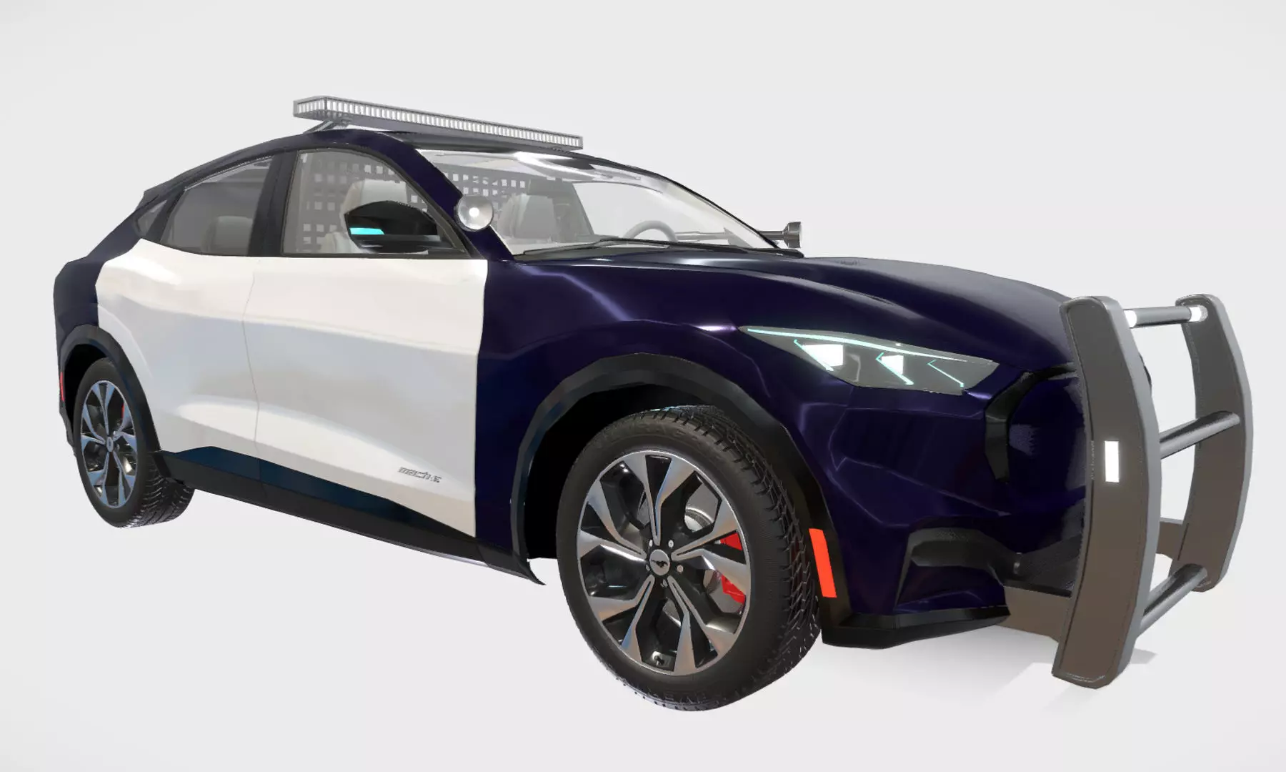 Police Interceptor SUV midpoly 3D model_12