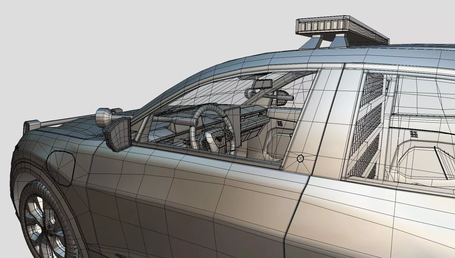 Police Interceptor SUV midpoly 3D model_19
