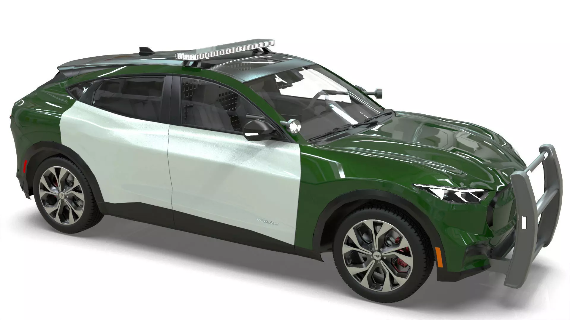 Police Interceptor SUV midpoly 3D model_7