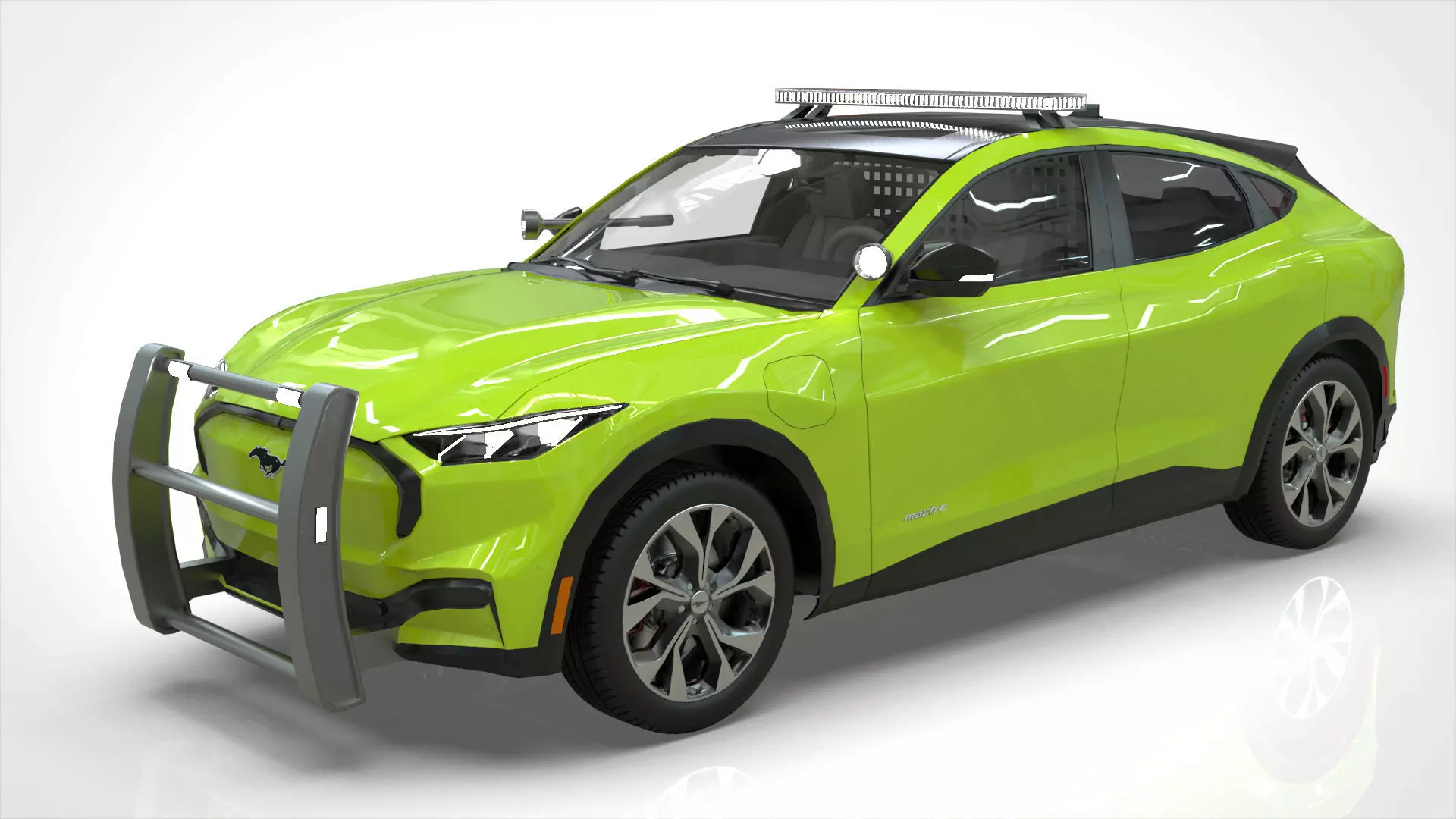 Police Interceptor SUV midpoly 3D model_11