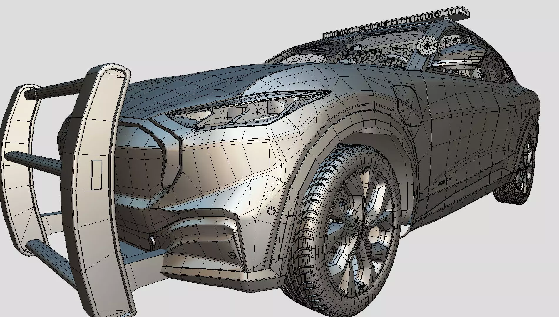 Police Interceptor SUV midpoly 3D model_18