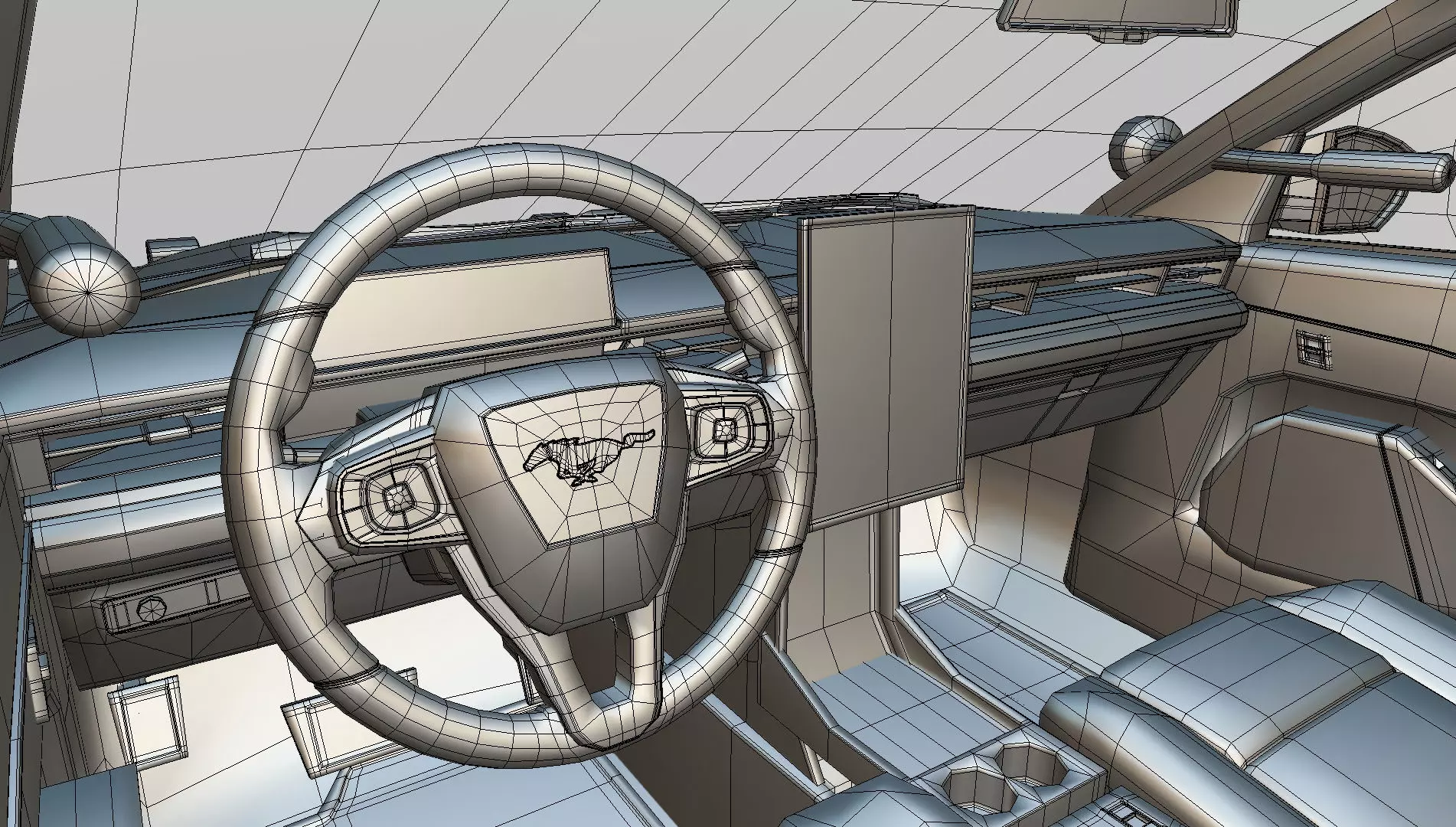 Police Interceptor SUV midpoly 3D model_16