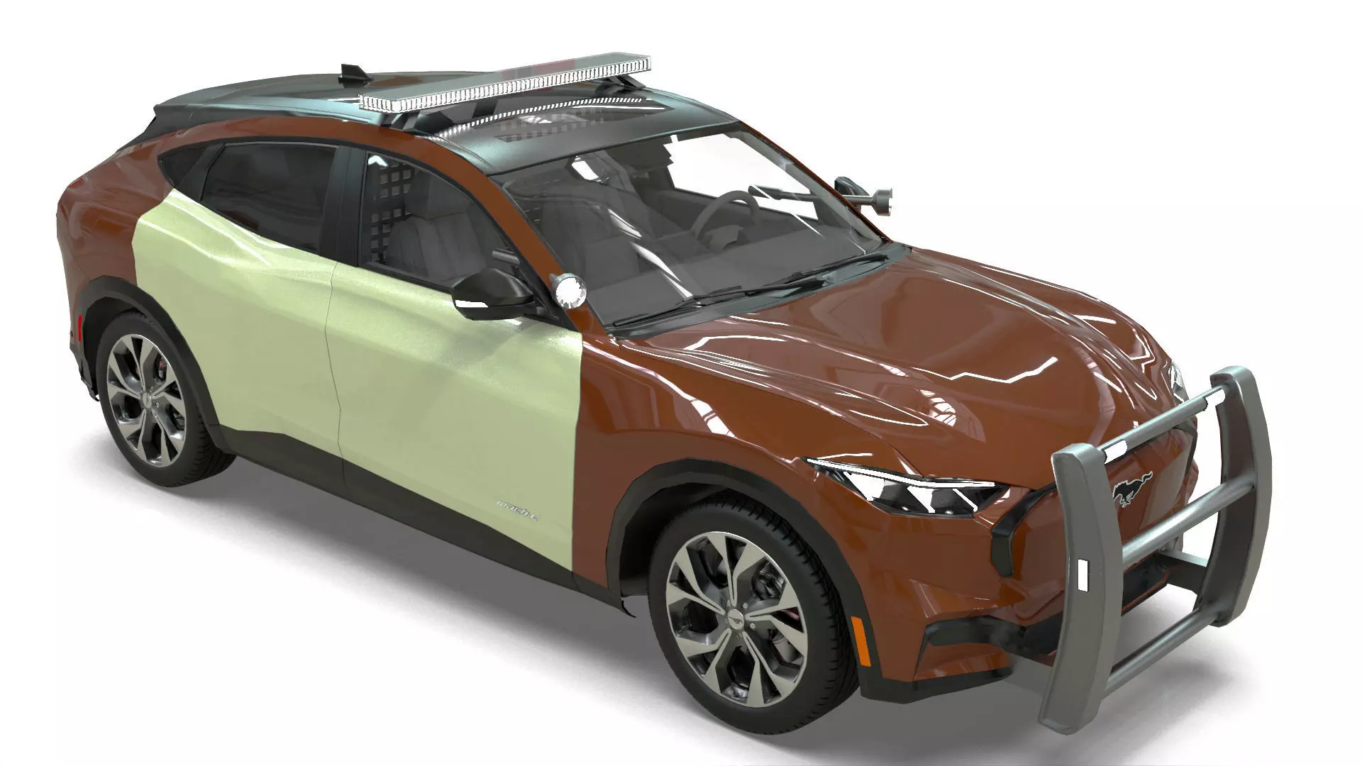 Police Interceptor SUV midpoly 3D model_10