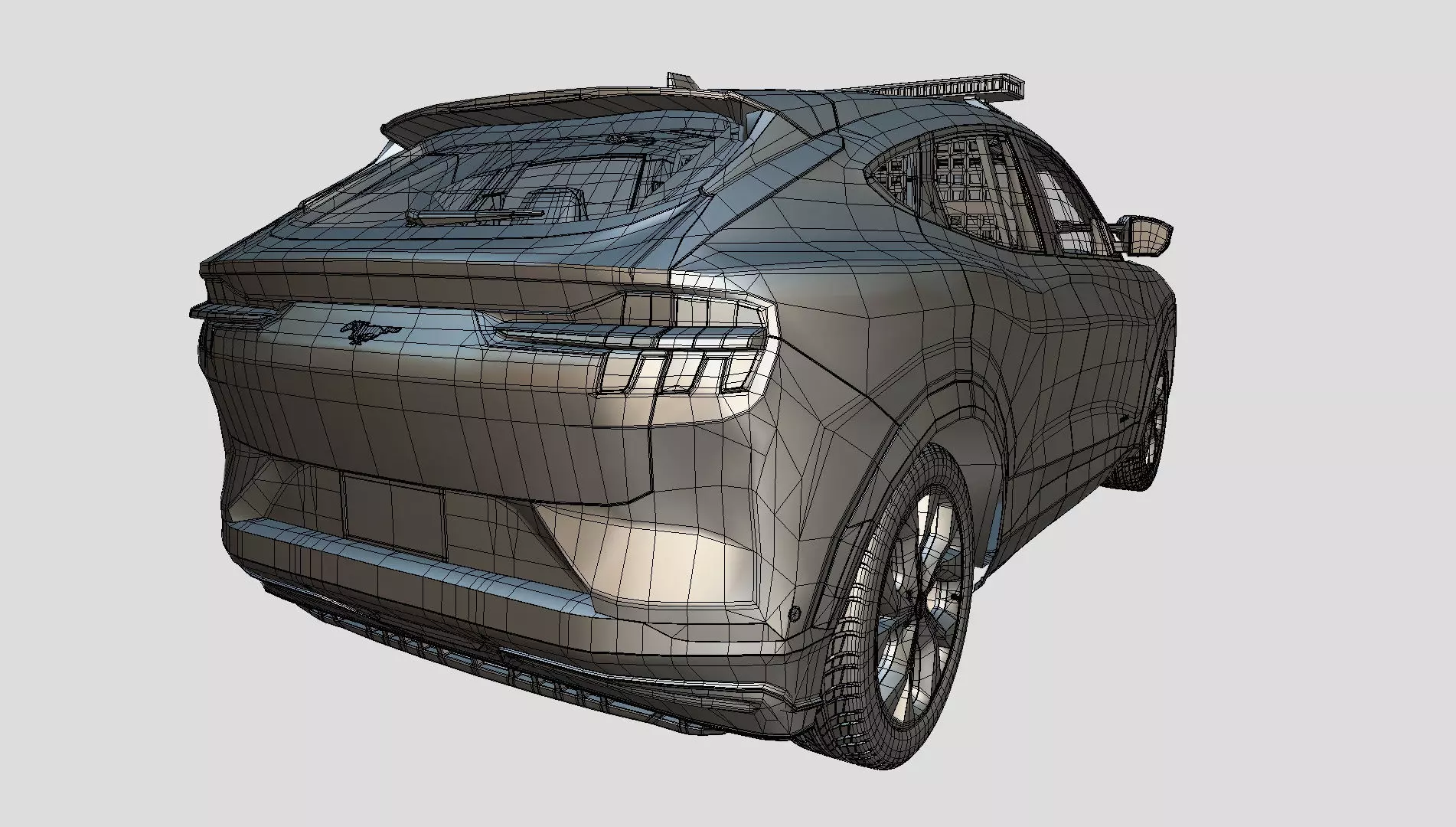 Police Interceptor SUV midpoly 3D model_17