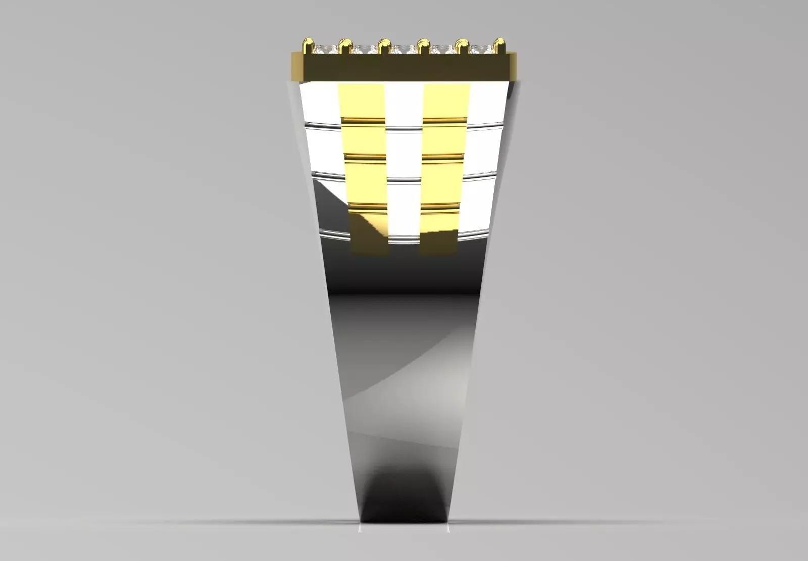 Two-tone man ring with turquoise and diamond model mr0241 3D print model_2